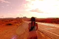 Monument Valley HS 09 Sunset Indian Girl : High Speed Camera Footage