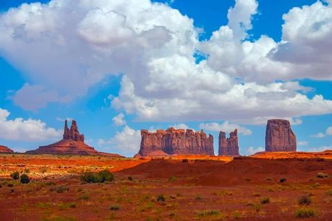 Monument valley landscape with clouds Stock Photos