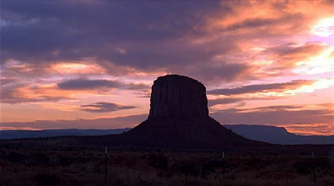 Monument Valley Mesa Sunset Clouds 480x270 Stock Footage 537825