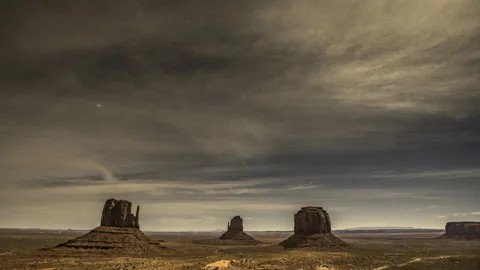 Monument Valley at night Stock Footage 167856632