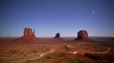 Monument Valley night timelapse Stock Footage 908974