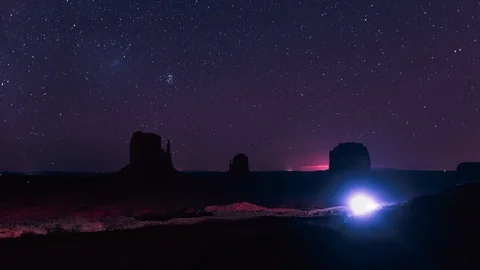 Monument Valley at Night Timelapse Video stock 116564551