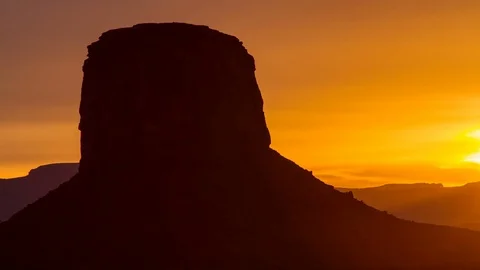 Monument Valley Silhouette Sunset Stock Footage