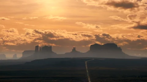 Monument Valley with Time-lapse Cloud Stock Footage 1055414