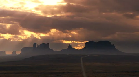 Monument Valley with Time-lapse Cloud Stock Footage 1056572