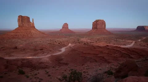 Monument Valley timelapse at dusk Stock Footage 12669953