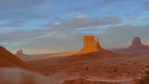 Monument Valley Timelapse of Stagecoach at Sunset Stock Footage 309051997