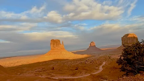 Monument Valley Timelapse Sunset Over Valley Floor Stock Footage 309052747