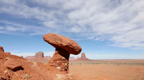 Monument Valley Utah Time Lapse with Balanced Rock and Mittens Stock Footage 47026560