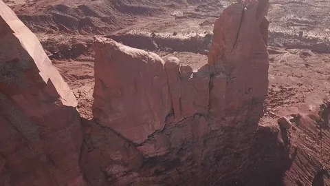 Monument Vally Huge Red Cliffs Aerial Drone Shot Stock Footage 99122909