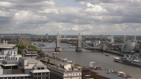 Monument View Tower Bridge London Time lapse Stock Footage 8097427