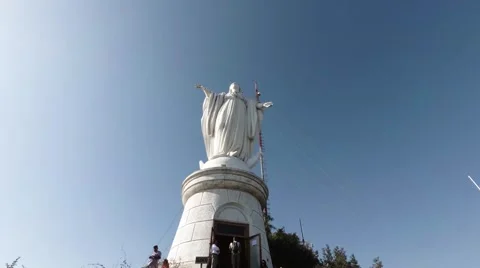 Monument Virgin Immaculate Conception Hill San Cristobal (Santiago, Chile) 動画素材 130690690