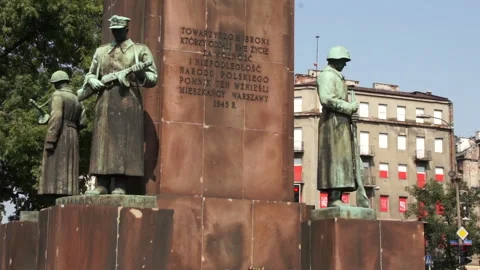 Monument in warsaw second world war poland 2011 Stock Footage 139113650