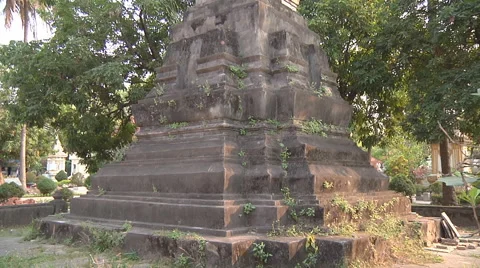 Monument in Wat Si Saket monastery, Vientiane, Laos Stock Footage 53963151