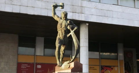 Monument to the Worker Stock Footage 99301726