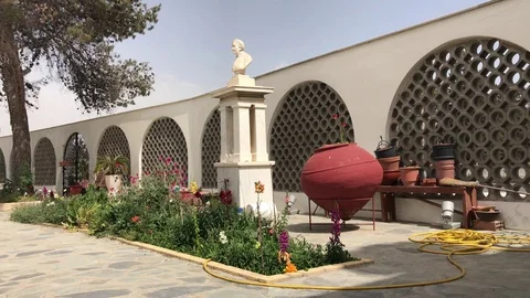 Monument in the yard of St George Monastery side angle view Stock Footage 89568867