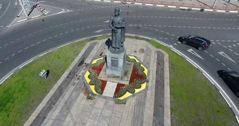 Monument to Yaroslav the wise Video stock 93398333