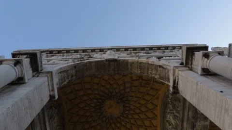 Monumental arch from inside panning downwards Stock-Footage 109277708