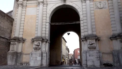 Monumental door to Ravenna Stock Footage 80078280