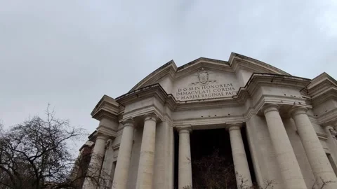 The monumental façade overlooking Piazza Euclide in Rome Stock Footage 327592588