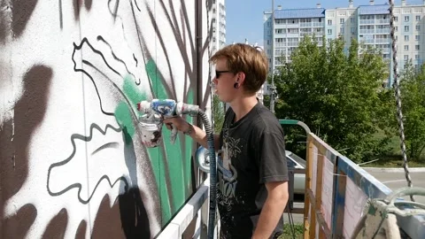 Monumental painting. Stock Footage 165983271