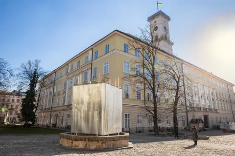 Monuments are covered to be protected from bombing Stock Photos
