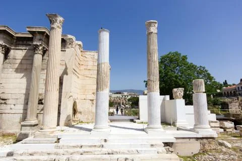 Monuments in athens around acropolis Stock Photos