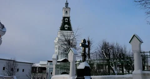 Monuments of the Holy monastery after the restoration, man-made wonder Video stock 67568309
