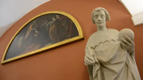 Monuments of Prague city in museum Stock Footage 54667721
