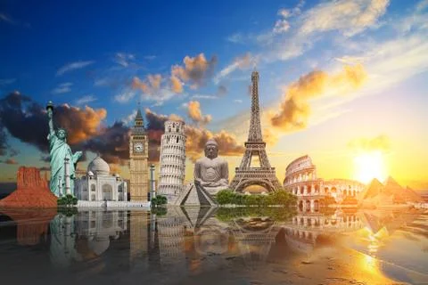 Monuments of the world. Stock Illustration