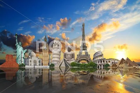 Monuments of the world. Иллюстрация