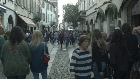 Monza city center crowd Stock Footage 80287750