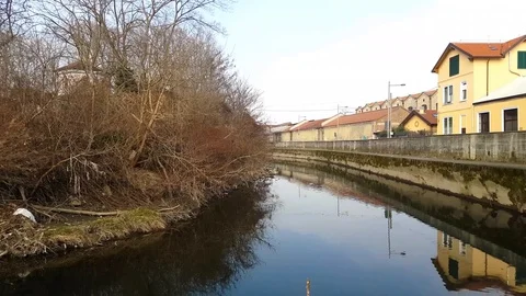 Monza lambro river 스톡 동영상 73107995