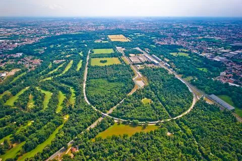 Monza race circut aerial view near Milano, Lombardy region of Italy Stock Photos