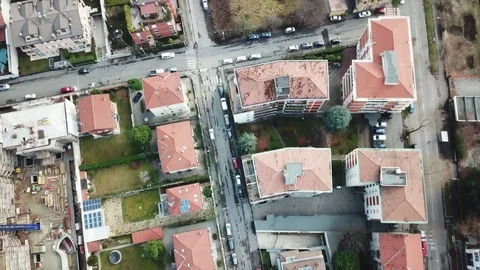 Monza top view, above the roofs of the houses 스톡 동영상 85969703