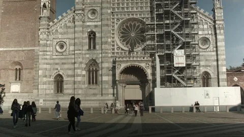 Monza's cathedral restoration Stock Footage 80287908