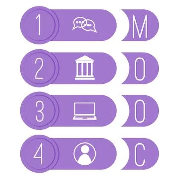 Mooc icons infographics elements Illustrazione stock