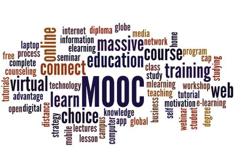 MOOC - massive open online course, word cloud concept Stock Illustration