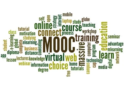 MOOC - massive open online course, word cloud concept Stock Illustration
