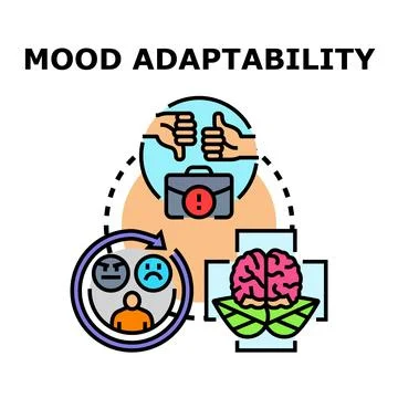 Mood adaptability concept adjusting emotions for business Stock Illustration