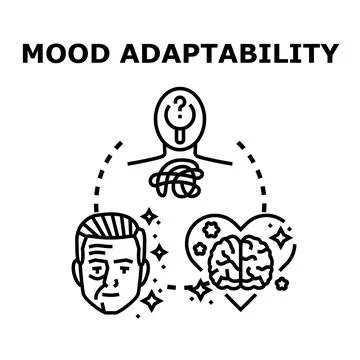 Mood adaptability concept balancing mind, emotions, and experience Stock Illustration