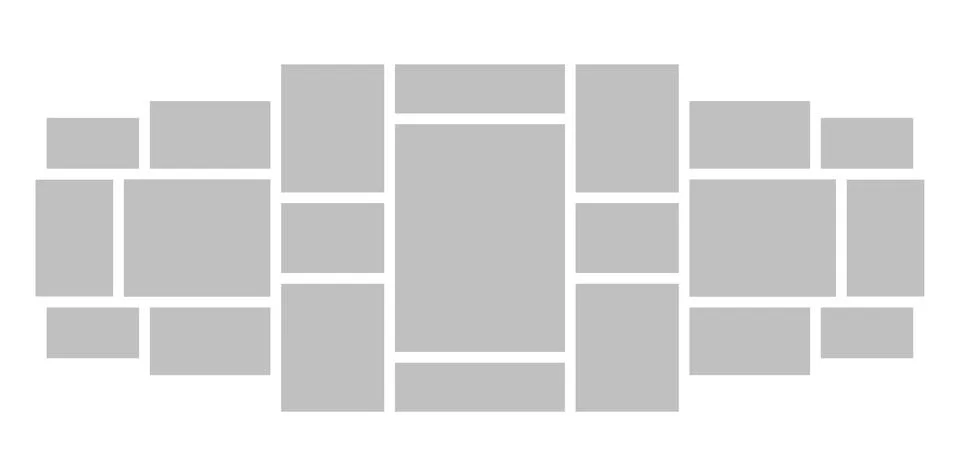 Mood board collage presentation. Vector template mosaic background mockup pat Stock Illustration