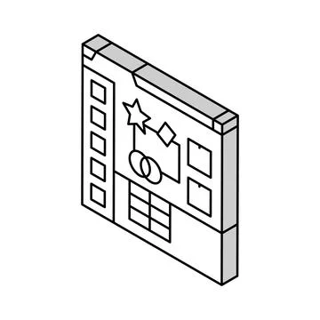 Mood board interior designer isometric icon vector illustration Stock Illustration