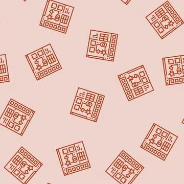 Mood board interior designer line seamless pattern Stock Illustration