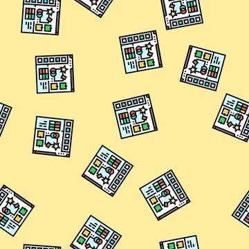 Mood board interior designer vector seamless pattern Stock Illustration