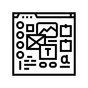 Mood board ux ui design line icon vector illustration 스톡 일러스트