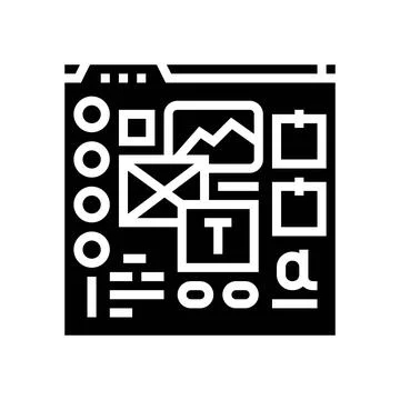 Mood board ux ui design glyph icon vector illustration Stock Illustration