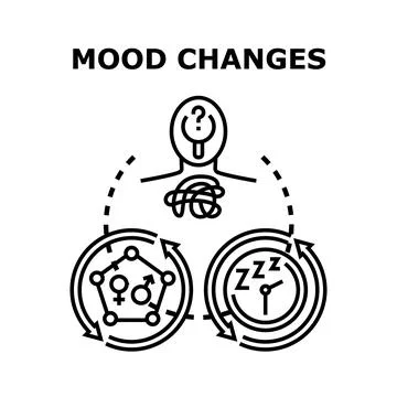 Mood changes cycling with hormones and sleep problems Ilustración de archivo