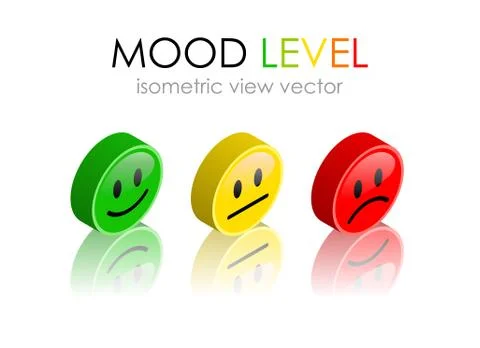 Mood level button set Stock Illustration