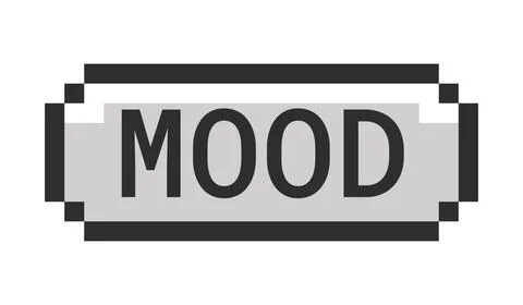 Mood monochrome pixel art button 스톡 일러스트